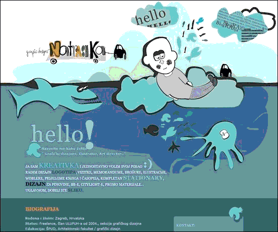 Natrashka - Website design using drawings and illustration