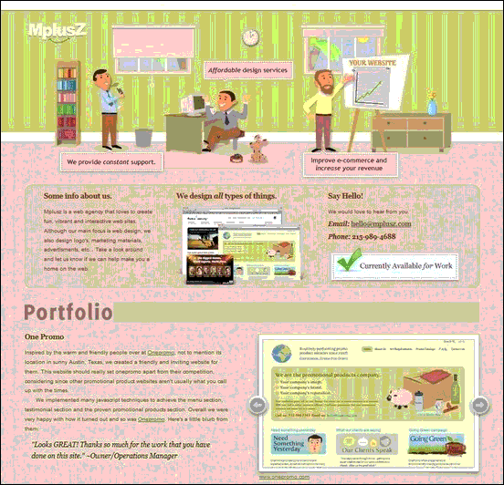MplusZ - Website design using drawings and illustration