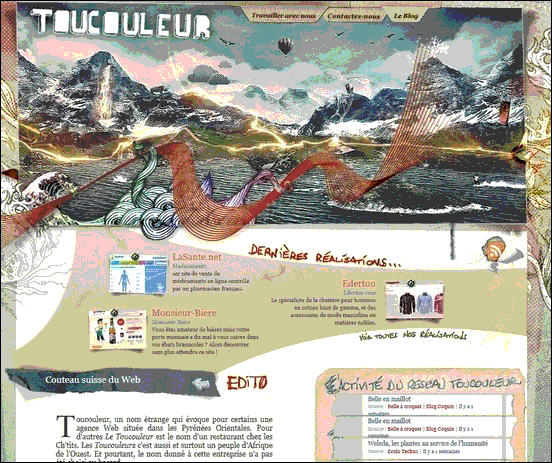 Toucouleur - Website design using drawings and illustration