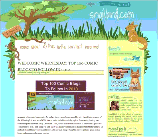 Snailbird - Website design using drawings and illustration