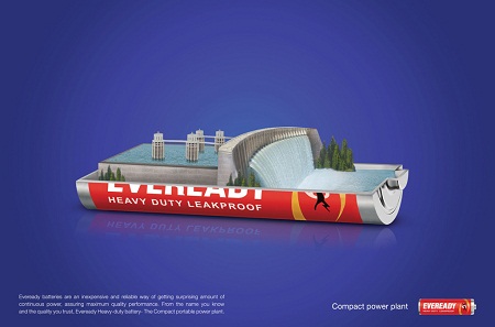 Eveready Heavy Duty Battery amusing and humorous print ads