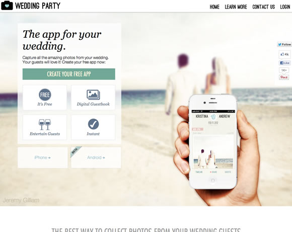 Wedding Party iphone app website