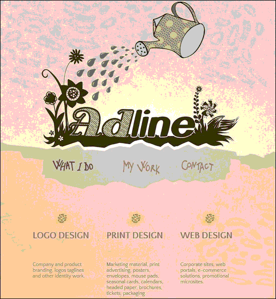 Adline - Website design using drawings and illustration