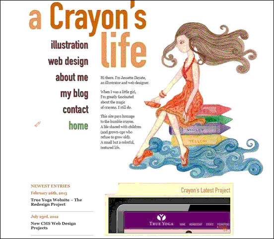 Crayons Life - Website design using drawings and illustration
