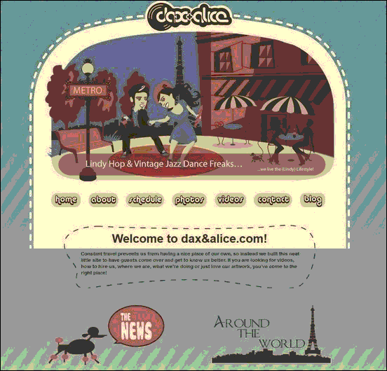 Dax and Alice - Website design using drawings and illustration