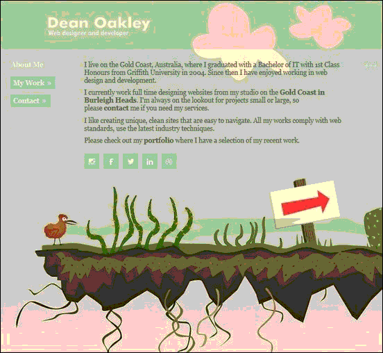 Dean Oakley - Website design using drawings and illustration