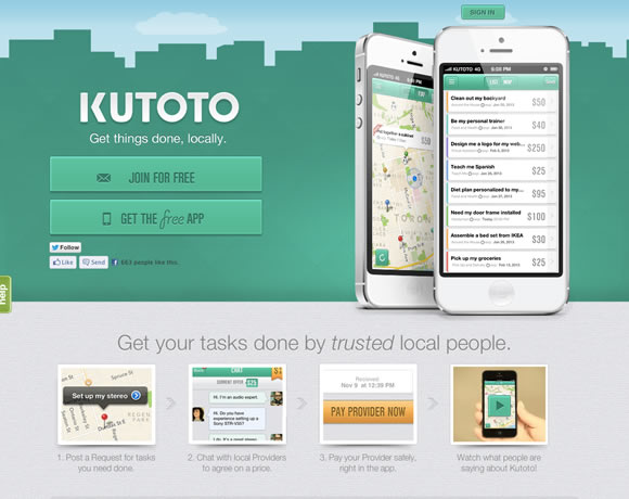 Kutoto iphone app website