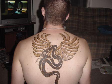 Henna Extreme Tattoo On Upper Back