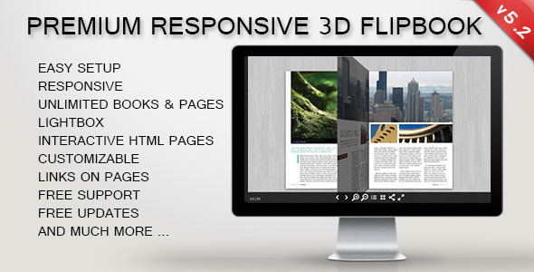 3D FlipBook Responsive jQuery Plugin