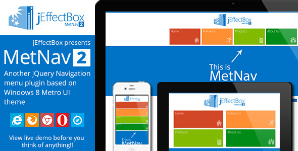 MetNav 2 Another jQuery Metro UI navigation menu