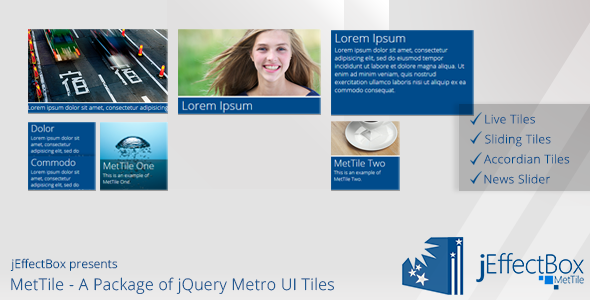 MetTile A Package of jQuery Metro UI Tiles