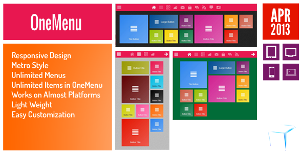 OneMenu Responsive Metro UI Menu