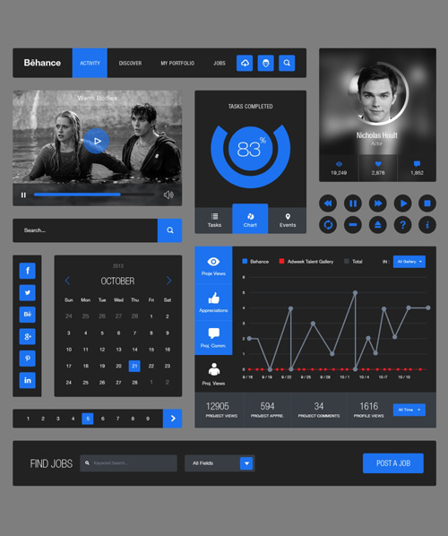 free flat ui kits - 14