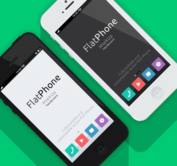 iPhone 5 Psd Flat Design Mockup