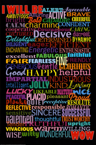 I Will Be (Motivational List) Art Poster Print