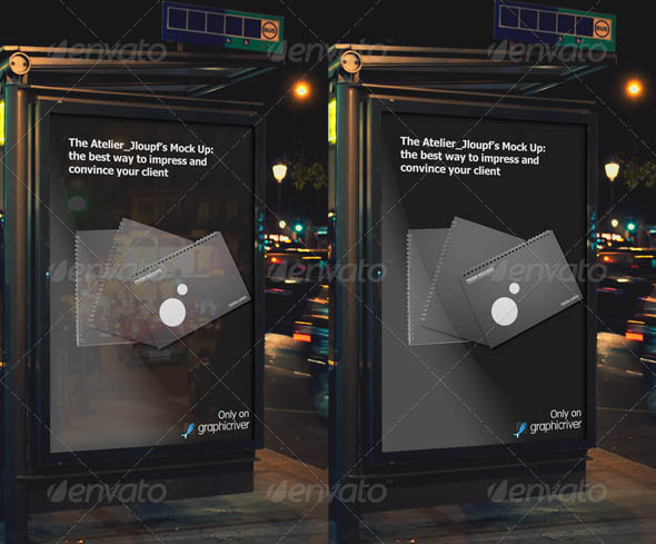Photorealistic Poster Mockup In Paris By Night