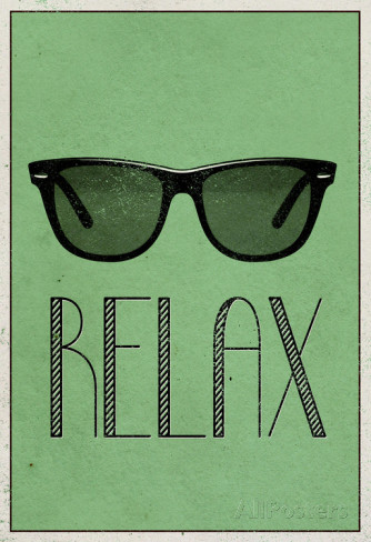Relax Retro Sunglasses Art Poster Print