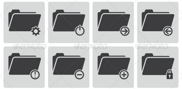 Vector-Black-Folder-Icons-Set