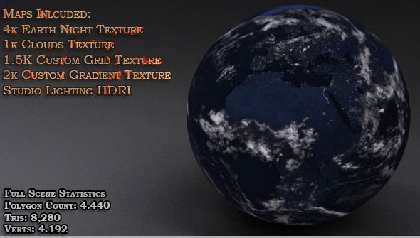 Realistic Earth Model with Animated Clouds