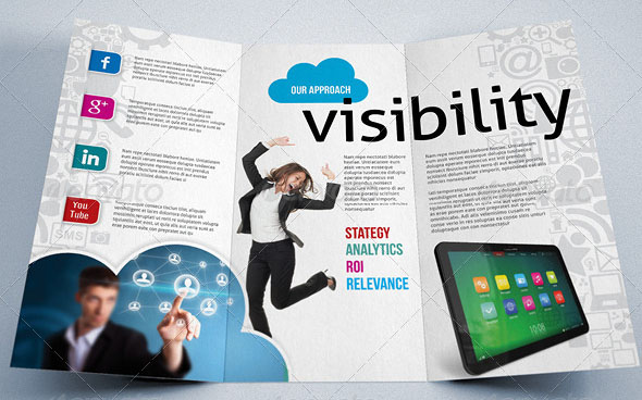 Social Media Mobile Marketing Trifold Brochure