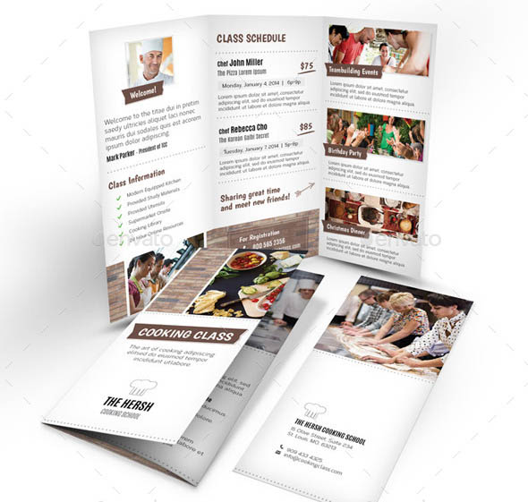 Cooking Class School Trifold Brochure