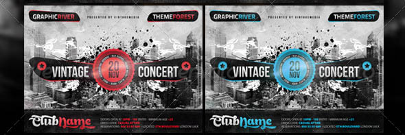 Retro Vintage Indie Concert Flyer Poster