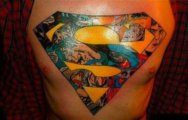 Superman comics tattoo