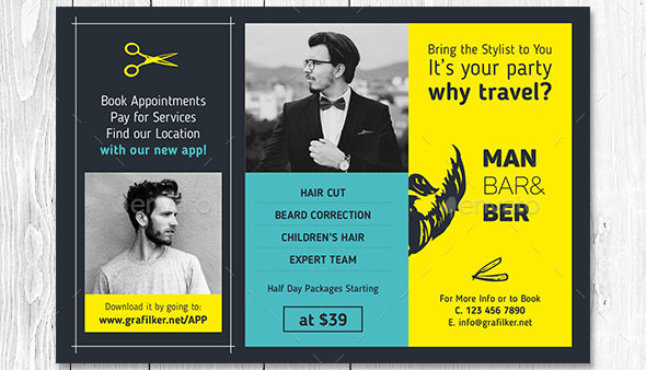 Barber Saloon Postcard Templates
