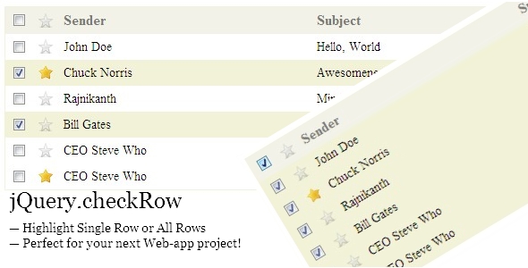 Gmail-style Highlight Table rows with jQuery