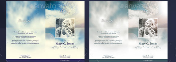 Heaven Funeral Program Template