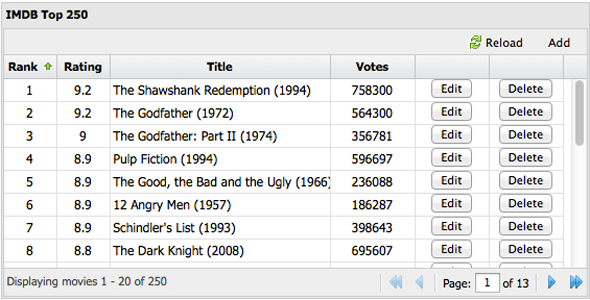 JQuery Table