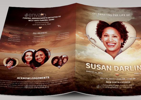 Life of Love Funeral Program Template
