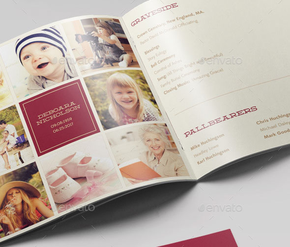 Memories Funeral Program Template