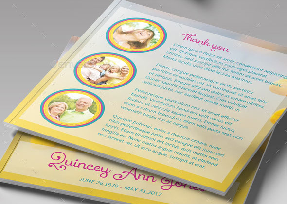 Precious Memories Funeral Program Template