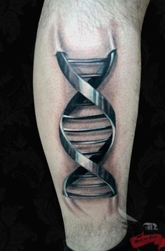 Clean Metallic DNA 3D Tattoo For Boys