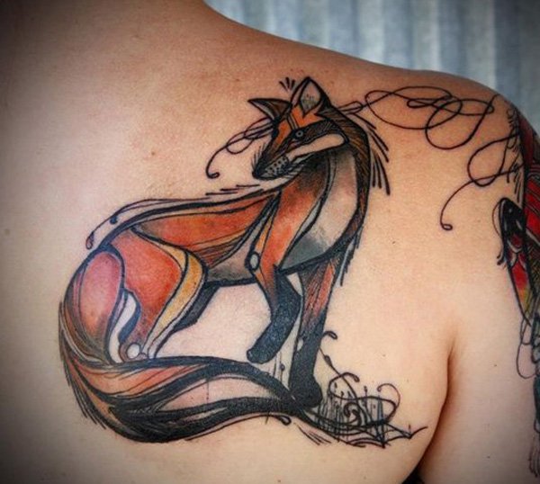 Fox Tattoo on Back