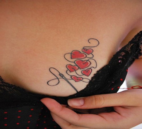 Heart Breast Tattoo