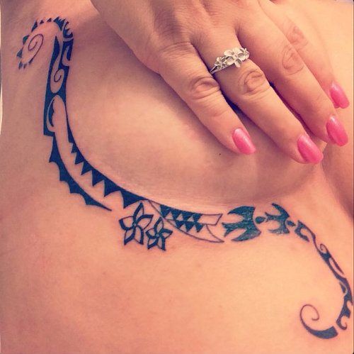 Tribal Breast Tattoo