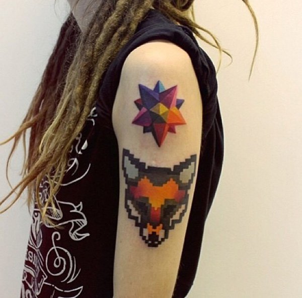 Watercolor Fox Tattoo For Girl