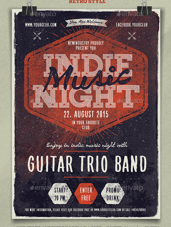 Indie Music Night Poster Flyer