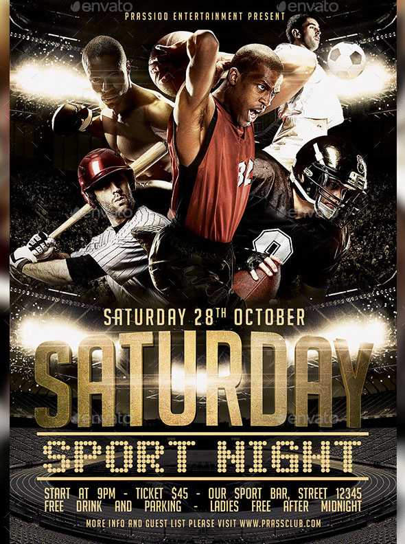 Saturday Sport Night Flyer Template