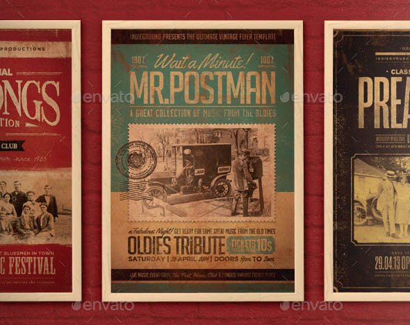 Vintage Flyer Poster Bundle Vol