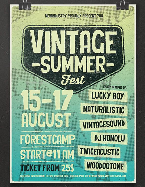Vintage Summer Fest Poster Flyer
