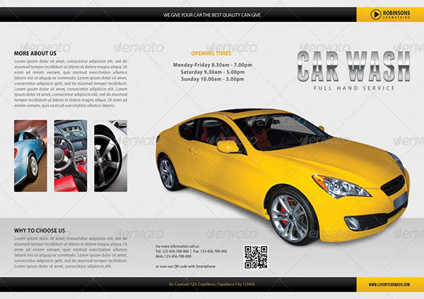 Car Wash 3-Fold Brochure