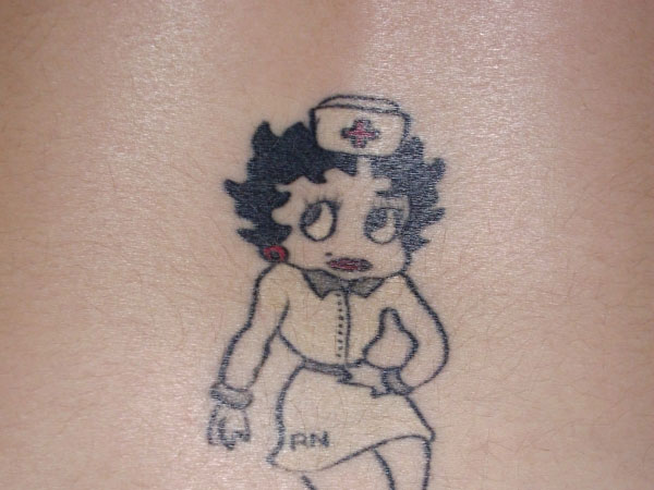 Cartoon Nurse Tattoo