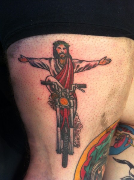 Jesus Motorcycle Tattoo