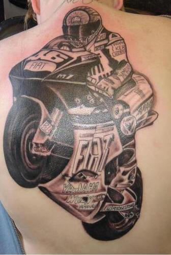 Large Bike Tatttoo On Back
