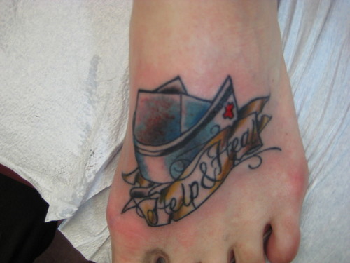 Nurse Tattoo on Foot