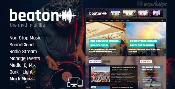 Beaton Music Radio Events WordPress Theme