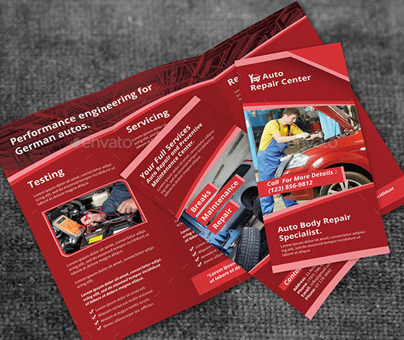 Auto Repair Service Trifold Brochure